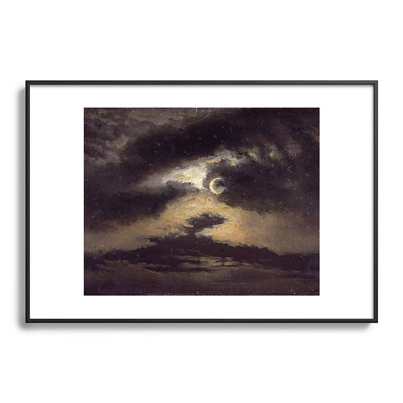 "Clouds in Moonlight" by Knud Baade, 1843 Framed Art Print