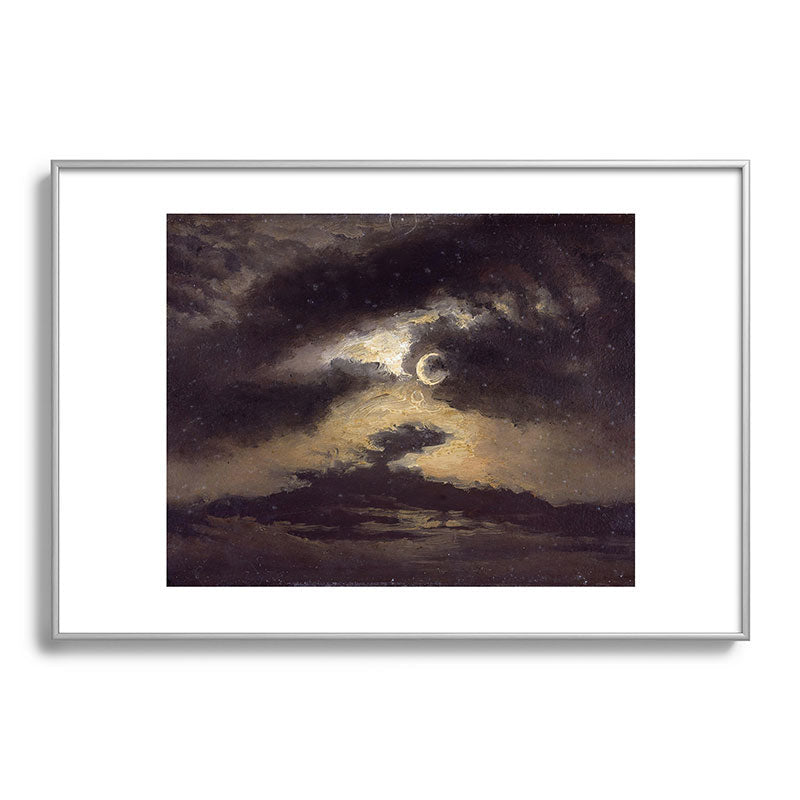 "Clouds in Moonlight" by Knud Baade, 1843 Framed Art Print