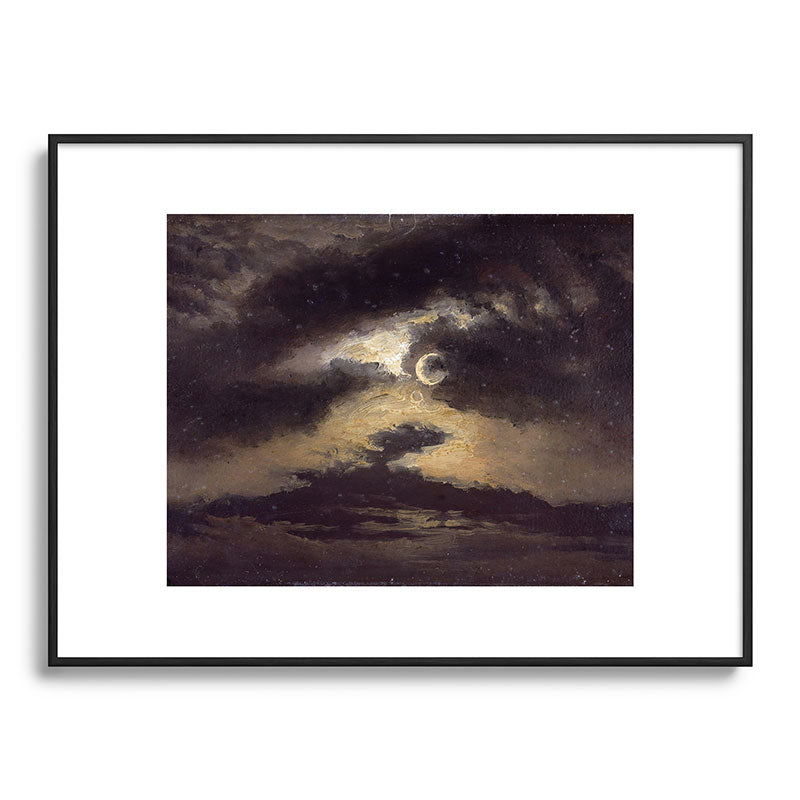 "Clouds in Moonlight" by Knud Baade, 1843 Framed Art Print