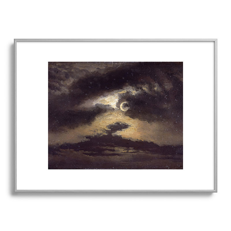 "Clouds in Moonlight" by Knud Baade, 1843 Framed Art Print