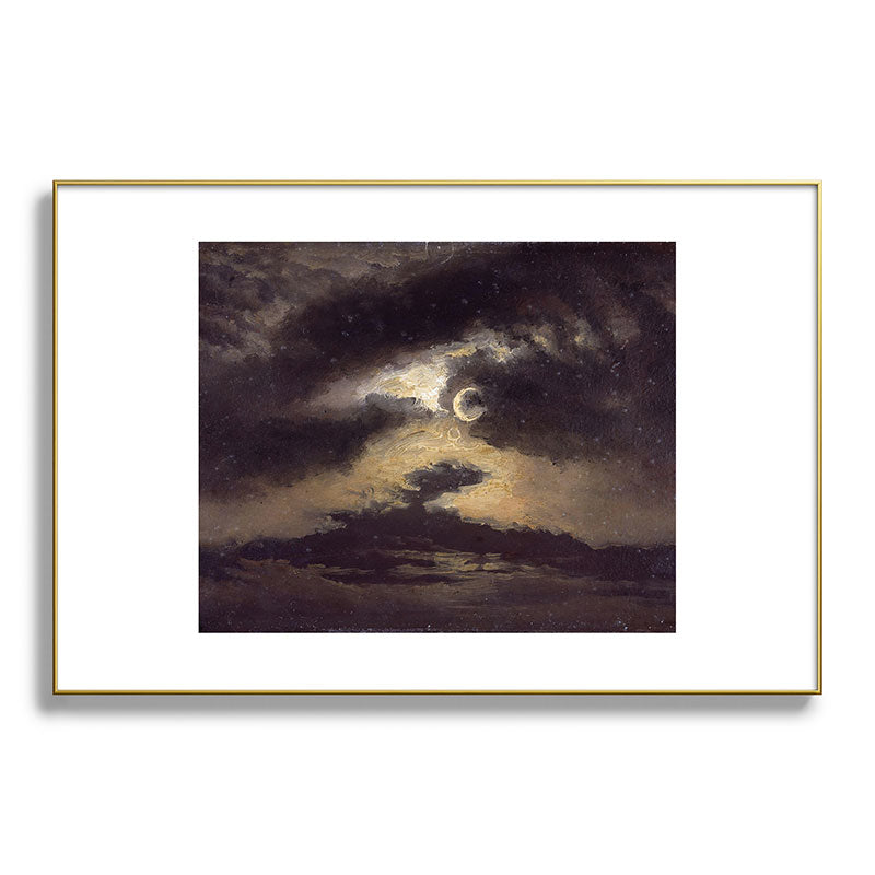 "Clouds in Moonlight" by Knud Baade, 1843 Framed Art Print
