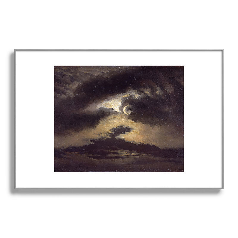 "Clouds in Moonlight" by Knud Baade, 1843 Framed Art Print