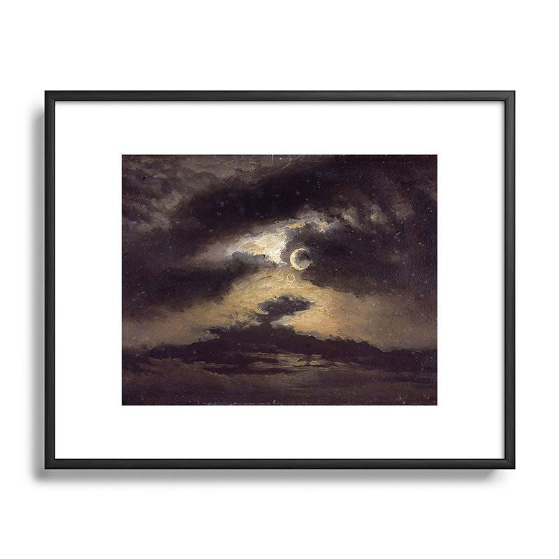"Clouds in Moonlight" by Knud Baade, 1843 Framed Art Print