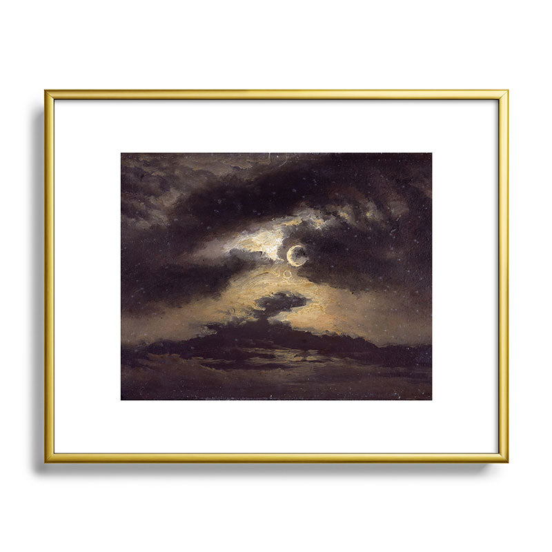 "Clouds in Moonlight" by Knud Baade, 1843 Framed Art Print
