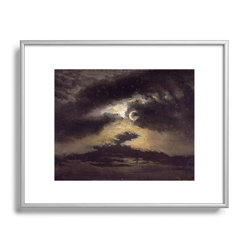"Clouds in Moonlight" by Knud Baade, 1843 Framed Art Print