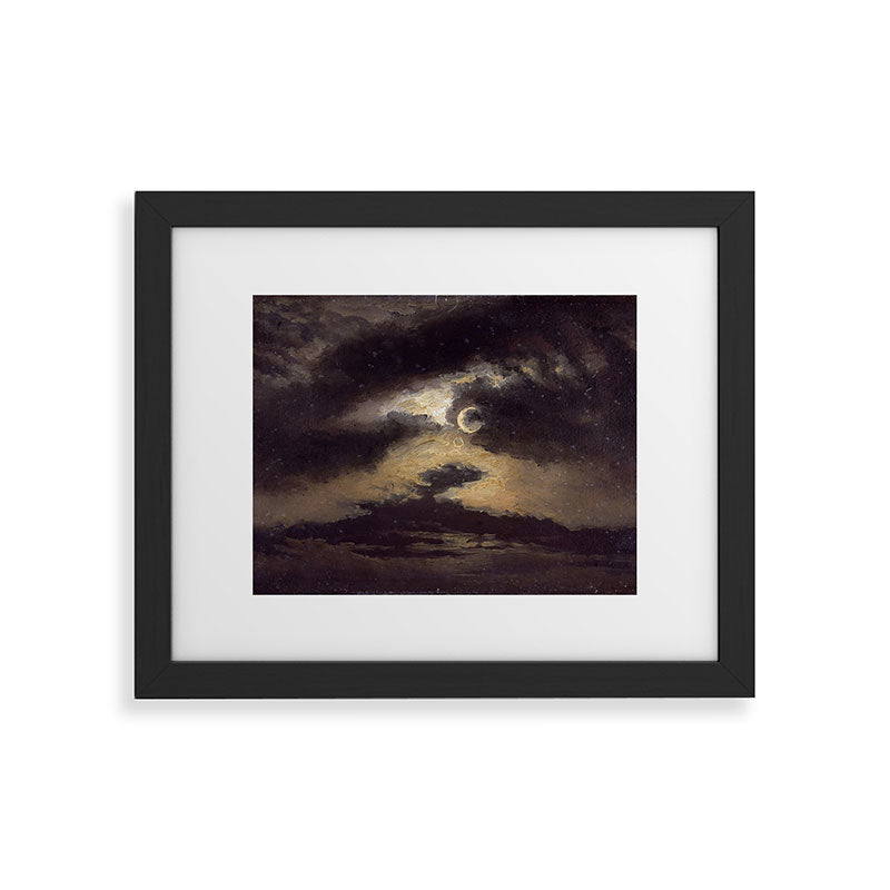 "Clouds in Moonlight" by Knud Baade, 1843 Framed Art Print