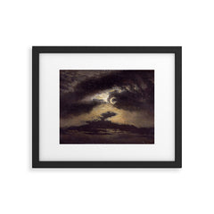 "Clouds in Moonlight" by Knud Baade, 1843 Framed Art Print