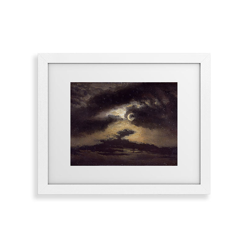 "Clouds in Moonlight" by Knud Baade, 1843 Framed Art Print