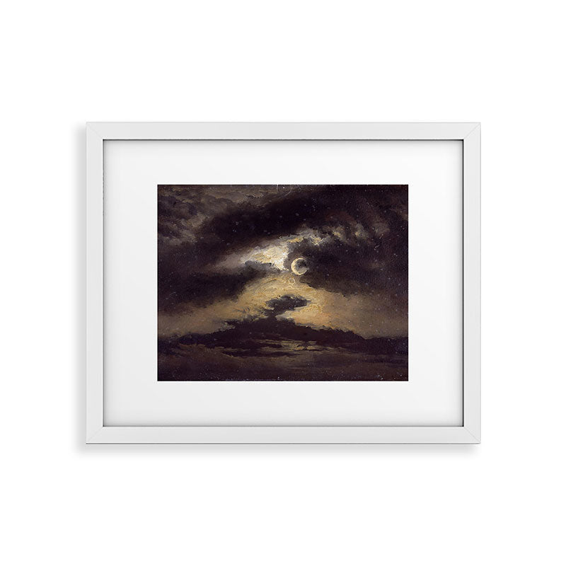 "Clouds in Moonlight" by Knud Baade, 1843 Framed Art Print