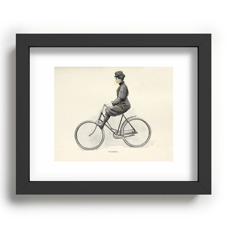 "Coasting" from "Bicycling for Ladies" by Maria E. Ward, 1896 Framed Art Print