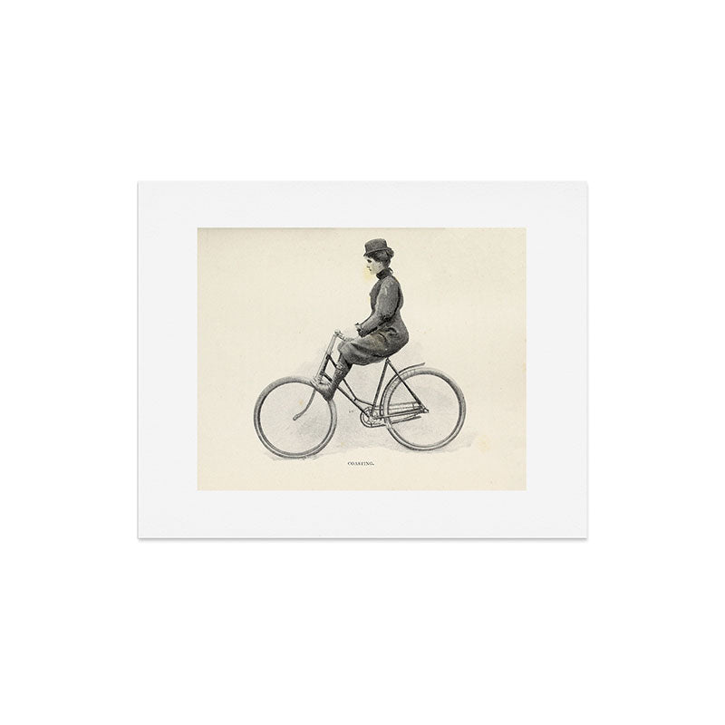 "Coasting" from "Bicycling for Ladies" by Maria E. Ward, 1896 Art Print