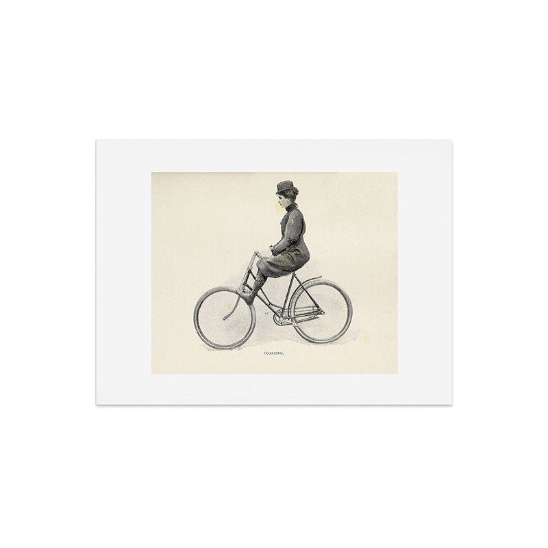 "Coasting" from "Bicycling for Ladies" by Maria E. Ward, 1896 Art Print