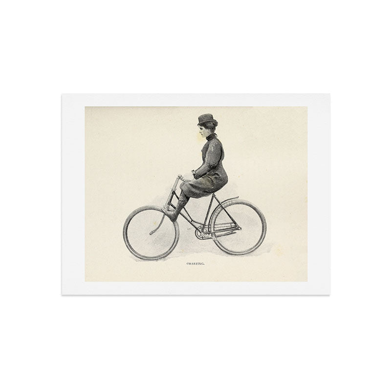 "Coasting" from "Bicycling for Ladies" by Maria E. Ward, 1896 Art Print