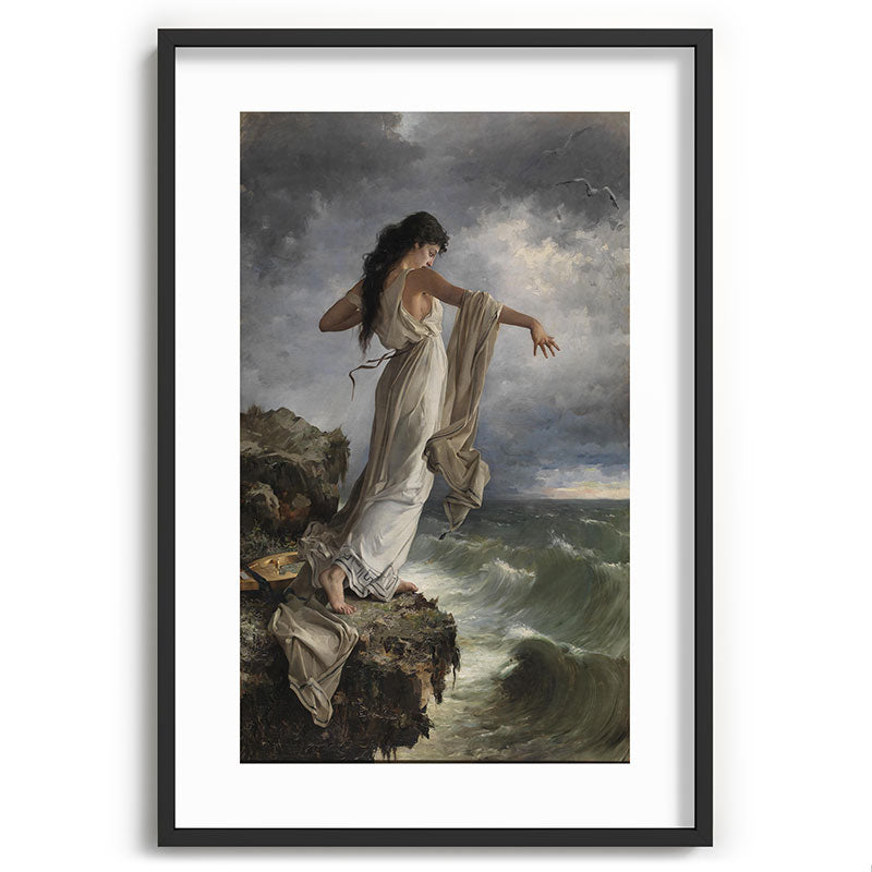 "Death of Sappho" by Miguel Carbonell Selva (1881) Framed Art Print
