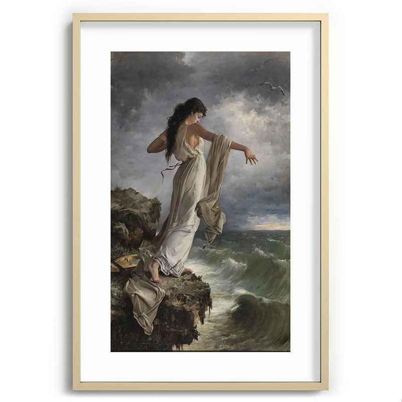 "Death of Sappho" by Miguel Carbonell Selva (1881) Framed Art Print
