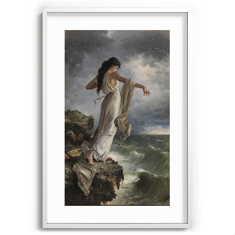 "Death of Sappho" by Miguel Carbonell Selva (1881) Framed Art Print