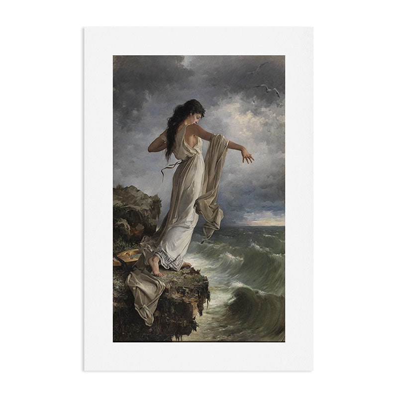 "Death of Sappho" by Miguel Carbonell Selva (1881) Art Print