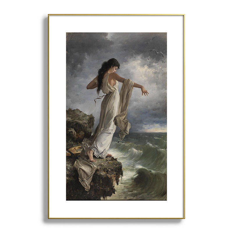 "Death of Sappho" by Miguel Carbonell Selva (1881) Framed Art Print