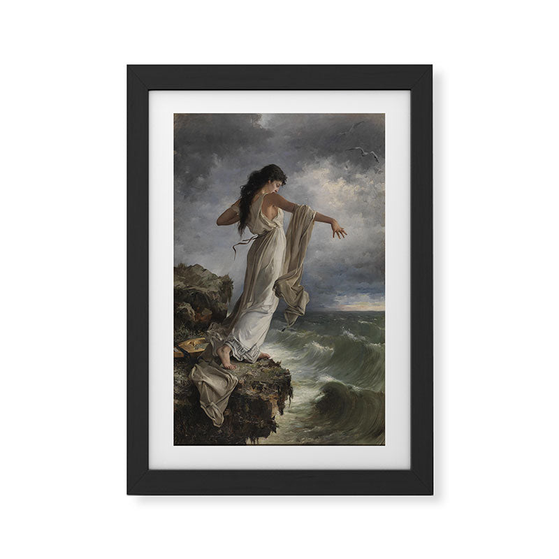 "Death of Sappho" by Miguel Carbonell Selva (1881) Framed Art Print