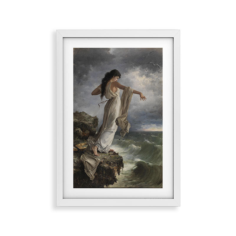 "Death of Sappho" by Miguel Carbonell Selva (1881) Framed Art Print