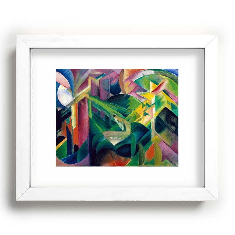 "Deer in a Monastery Garden" by Franz Marc, 1912 Framed Art Print