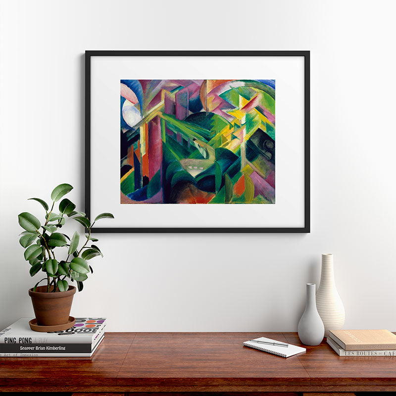 "Deer in a Monastery Garden" by Franz Marc, 1912 Framed Art Print