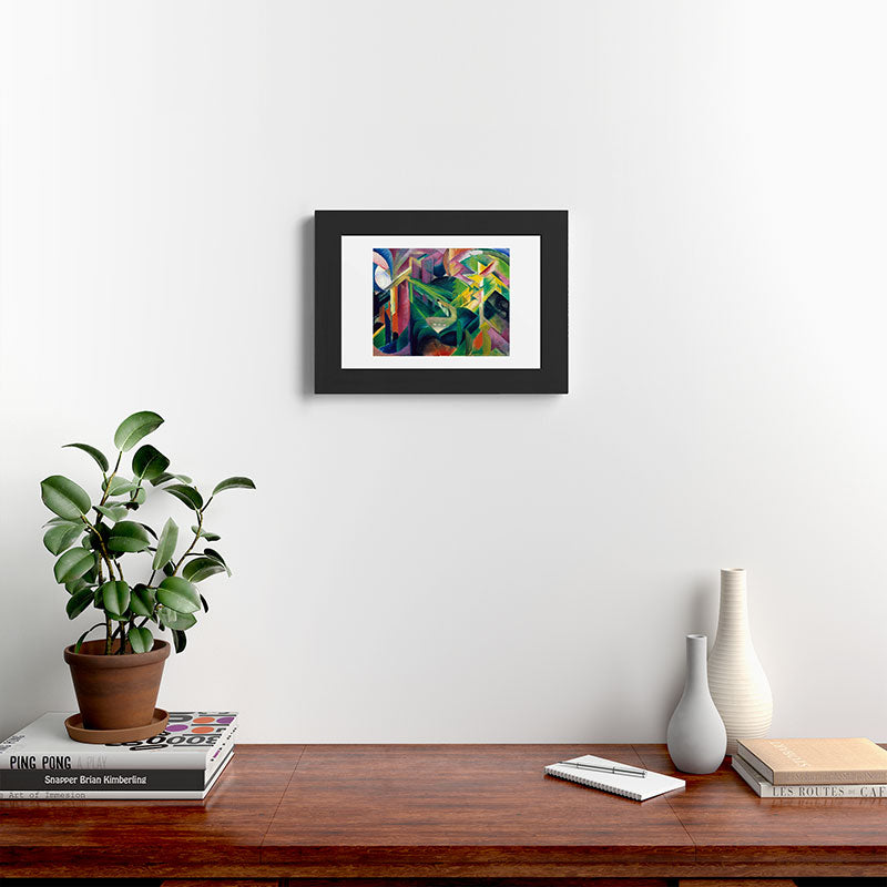 "Deer in a Monastery Garden" by Franz Marc, 1912 Framed Art Print