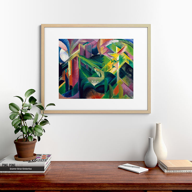 "Deer in a Monastery Garden" by Franz Marc, 1912 Framed Art Print