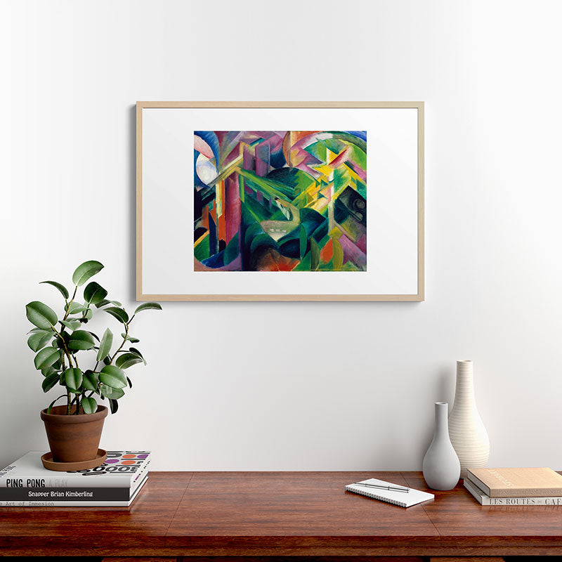 "Deer in a Monastery Garden" by Franz Marc, 1912 Framed Art Print