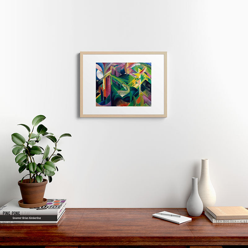 "Deer in a Monastery Garden" by Franz Marc, 1912 Framed Art Print