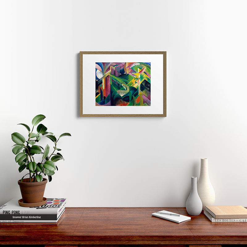 "Deer in a Monastery Garden" by Franz Marc, 1912 Framed Art Print