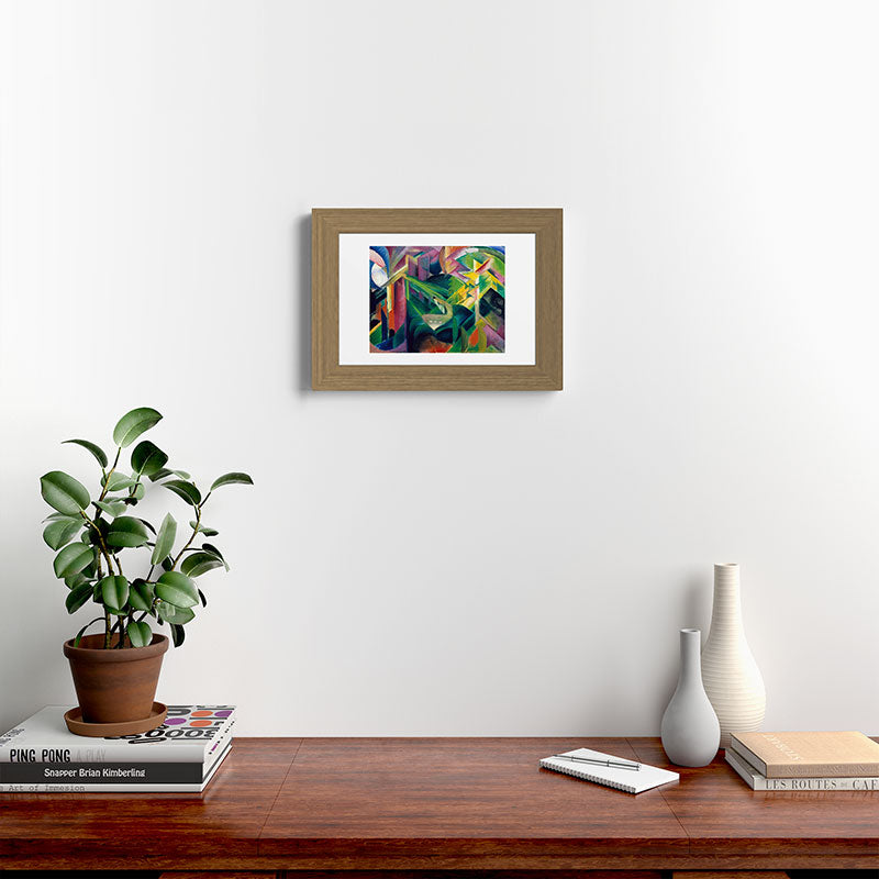 "Deer in a Monastery Garden" by Franz Marc, 1912 Framed Art Print