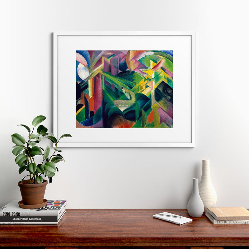 "Deer in a Monastery Garden" by Franz Marc, 1912 Framed Art Print