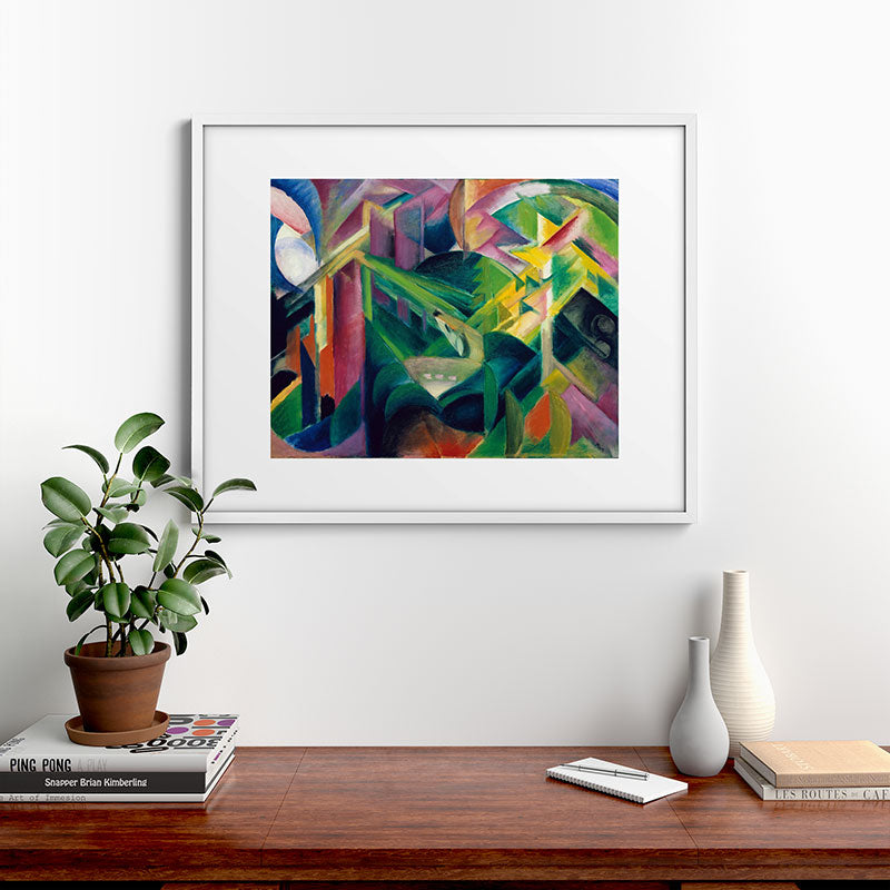 "Deer in a Monastery Garden" by Franz Marc, 1912 Framed Art Print