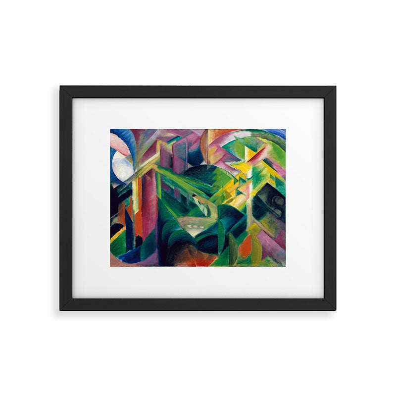 "Deer in a Monastery Garden" by Franz Marc, 1912 Framed Art Print