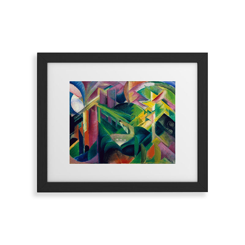"Deer in a Monastery Garden" by Franz Marc, 1912 Framed Art Print