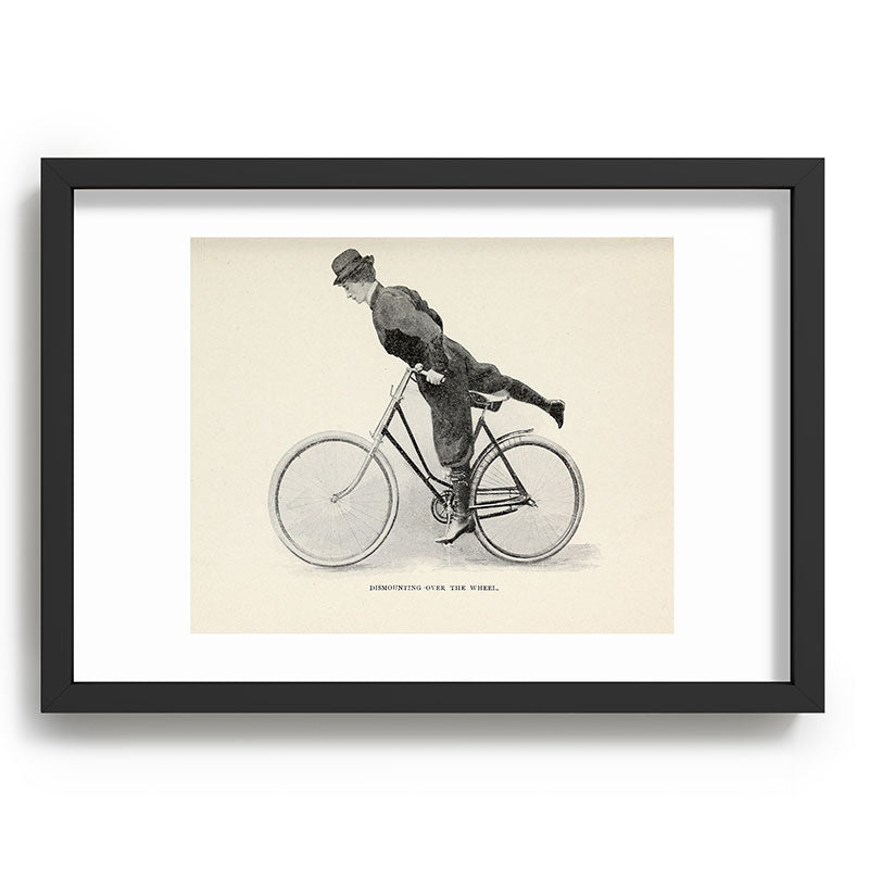 "Dismounting Over the Wheel" from "Bicycling for Ladies" by Maria E. Ward, 1896 Framed Art Print