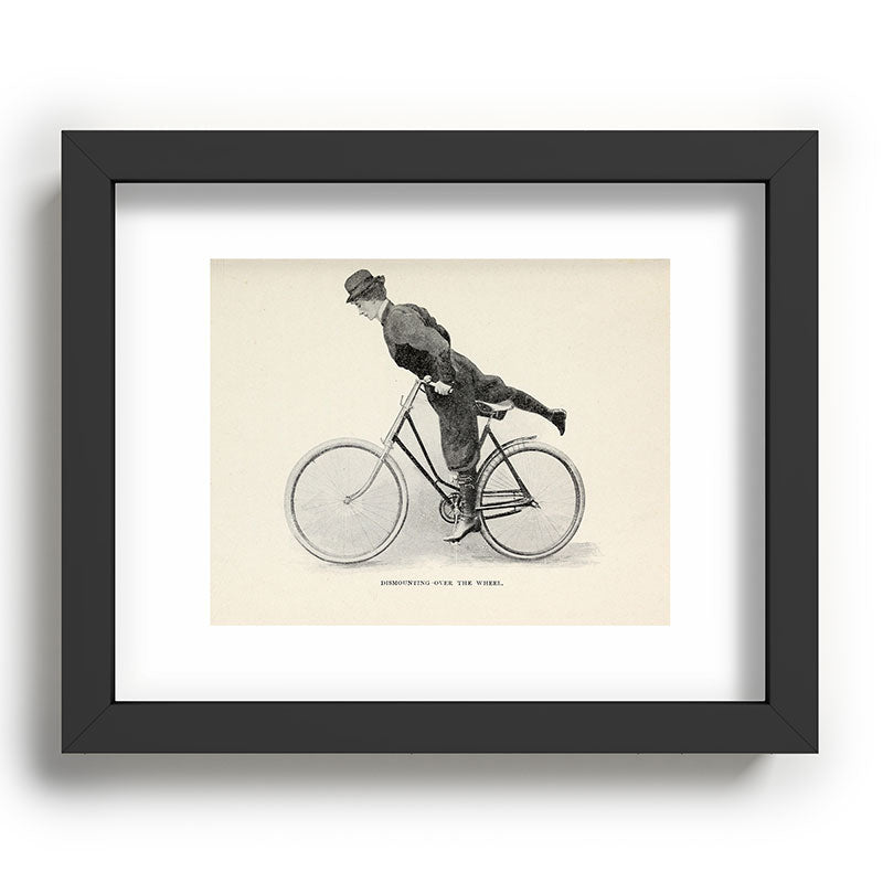 "Dismounting Over the Wheel" from "Bicycling for Ladies" by Maria E. Ward, 1896 Framed Art Print