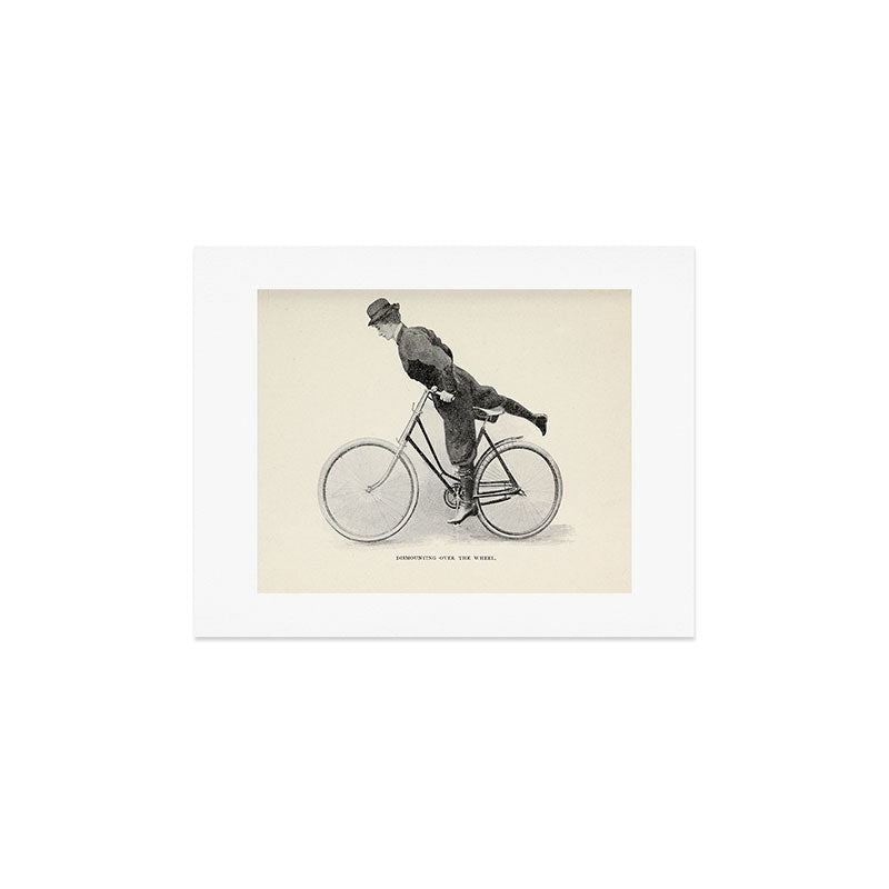 "Dismounting Over the Wheel" from "Bicycling for Ladies" by Maria E. Ward, 1896 Art Print