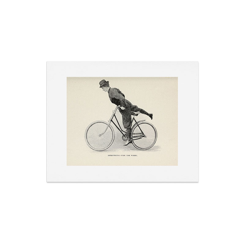 "Dismounting Over the Wheel" from "Bicycling for Ladies" by Maria E. Ward, 1896 Art Print