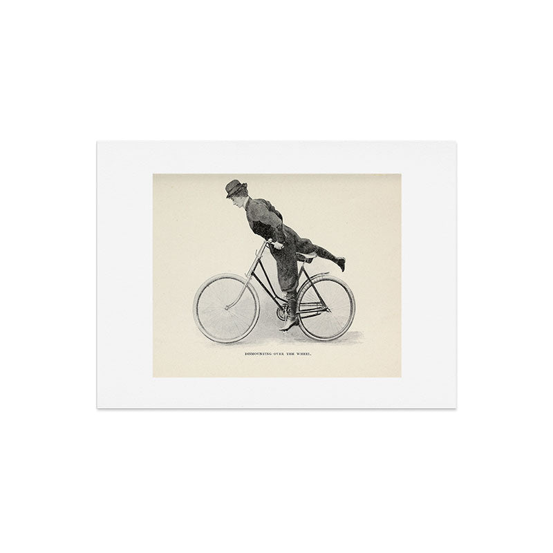 "Dismounting Over the Wheel" from "Bicycling for Ladies" by Maria E. Ward, 1896 Art Print