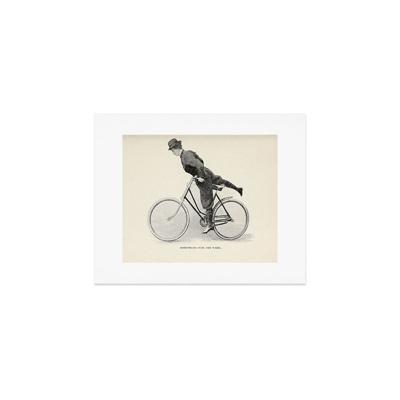 "Dismounting Over the Wheel" from "Bicycling for Ladies" by Maria E. Ward, 1896 Art Print