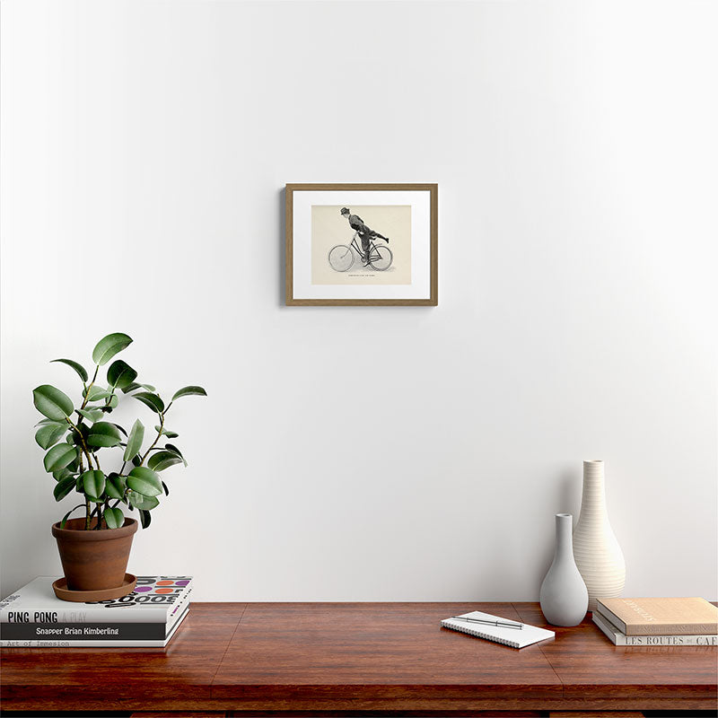 "Dismounting Over the Wheel" from "Bicycling for Ladies" by Maria E. Ward, 1896 Framed Art Print