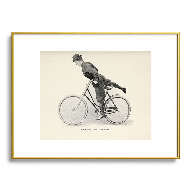 "Dismounting Over the Wheel" from "Bicycling for Ladies" by Maria E. Ward, 1896 Framed Art Print