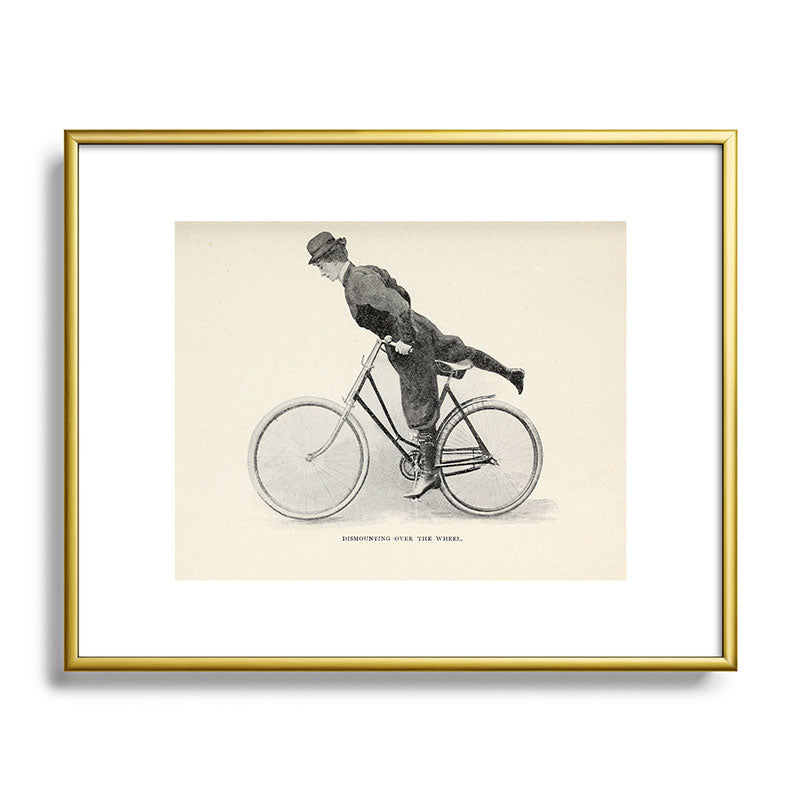 "Dismounting Over the Wheel" from "Bicycling for Ladies" by Maria E. Ward, 1896 Framed Art Print