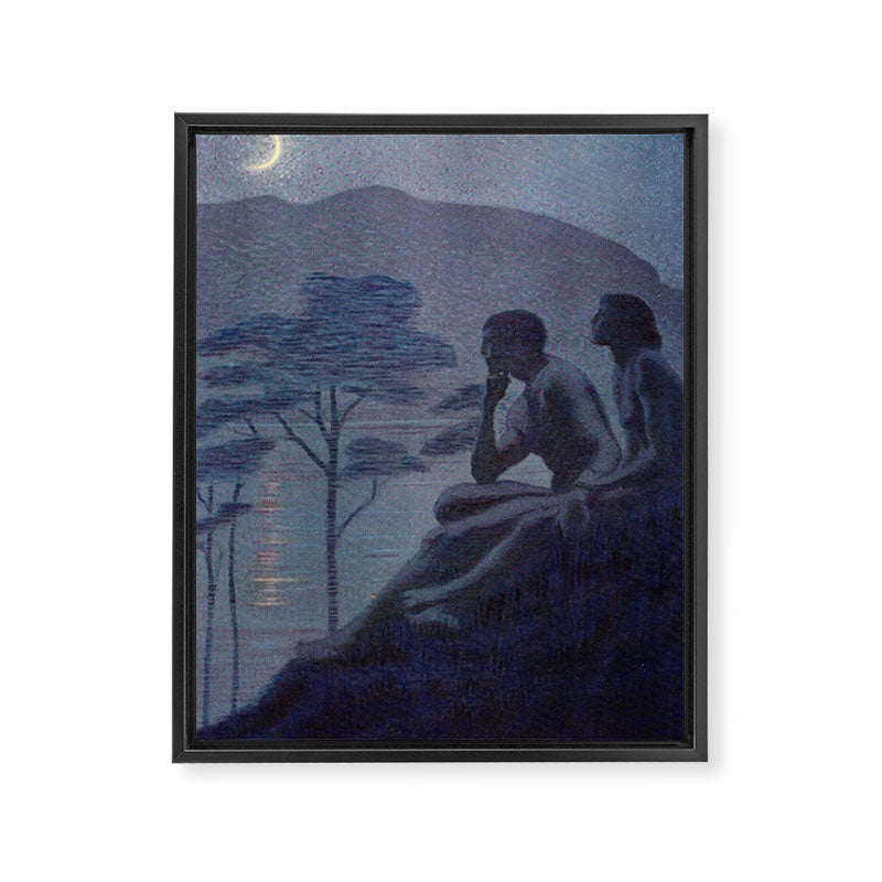"Give me nights perfectly quiet... and I looking up at the stars" (Margaret C Cook, Leaves of Grass) Framed Canvas Print
