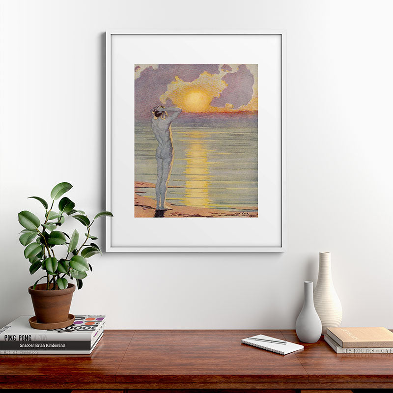 "I will confront these shows of the day and night" (Margaret C. Cook, Leaves of Grass, 1913) Framed Art Print