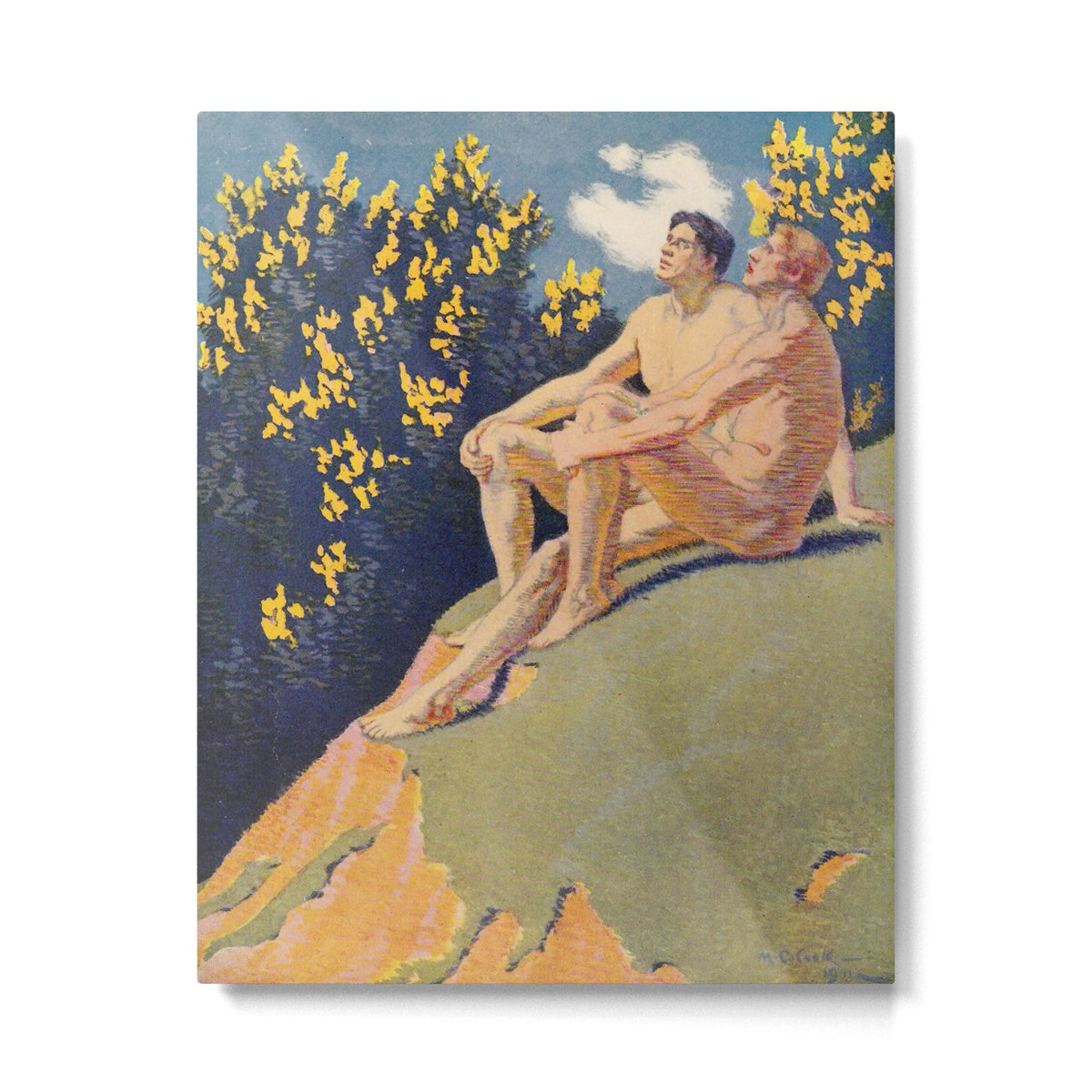 "I will sing the song of companionship" (Margaret C. Cook, Leaves of Grass, 1913) Metal Print