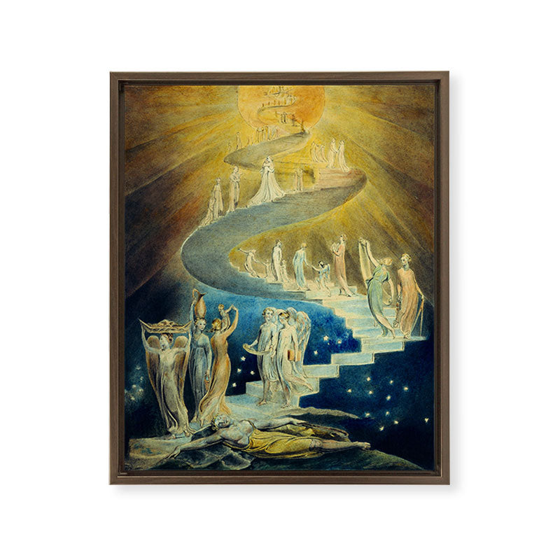 "Jacob's Dream" by William Blake (1805) Framed Canvas Print