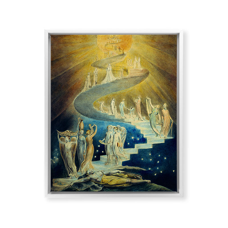 "Jacob's Dream" by William Blake (1805) Framed Canvas Print